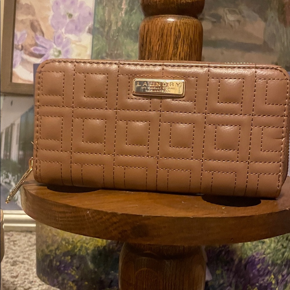 Laundry By Shelli Segal Quilted Zip-Around Wallet - Taupe Brown